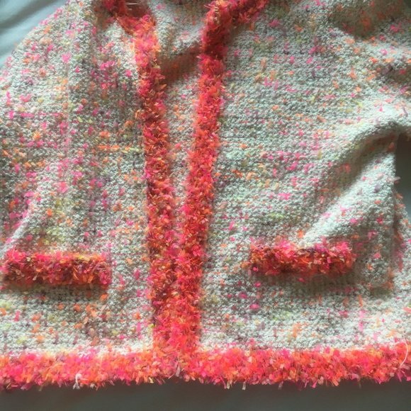 ZARA Hot Pink Tweed Cropped Cardigan Blazer - Picture 12 of 13